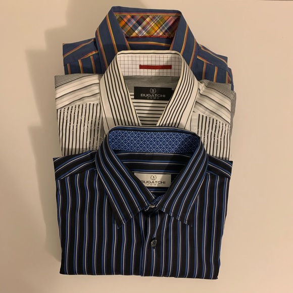 Bugatchi Other - 3 Bugatchi Uomo Mens Long Sleeve Medium Shirts